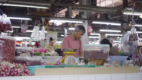 busy asian market stall