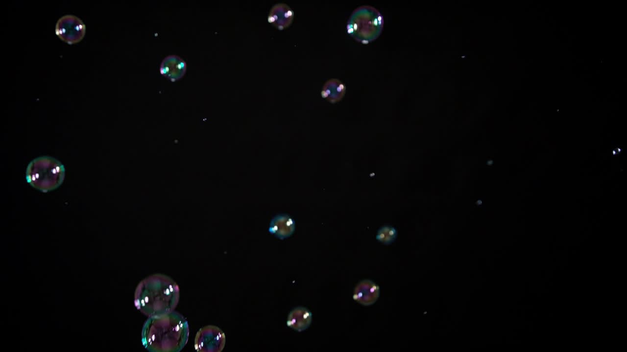 Soap Bubbles on Black Background