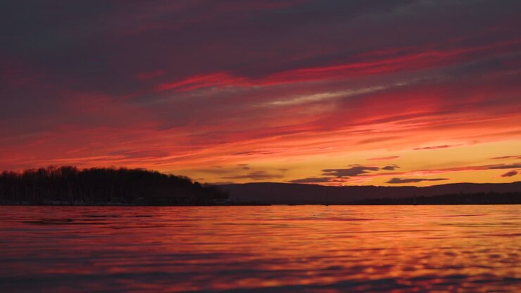 Landscape view of the sea at sunset
