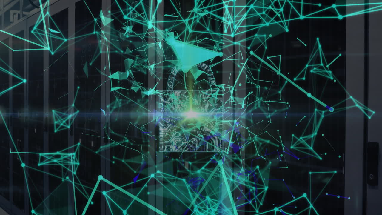 Animation of networks and digital data processing over computer servers