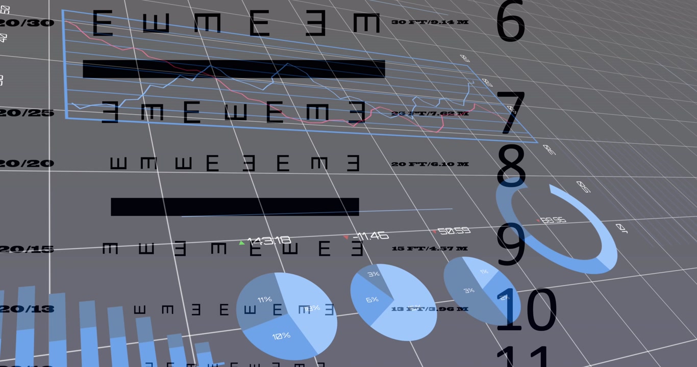 Animation of data processing over letters