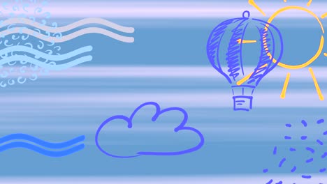 Looped animation of moving drawn picture