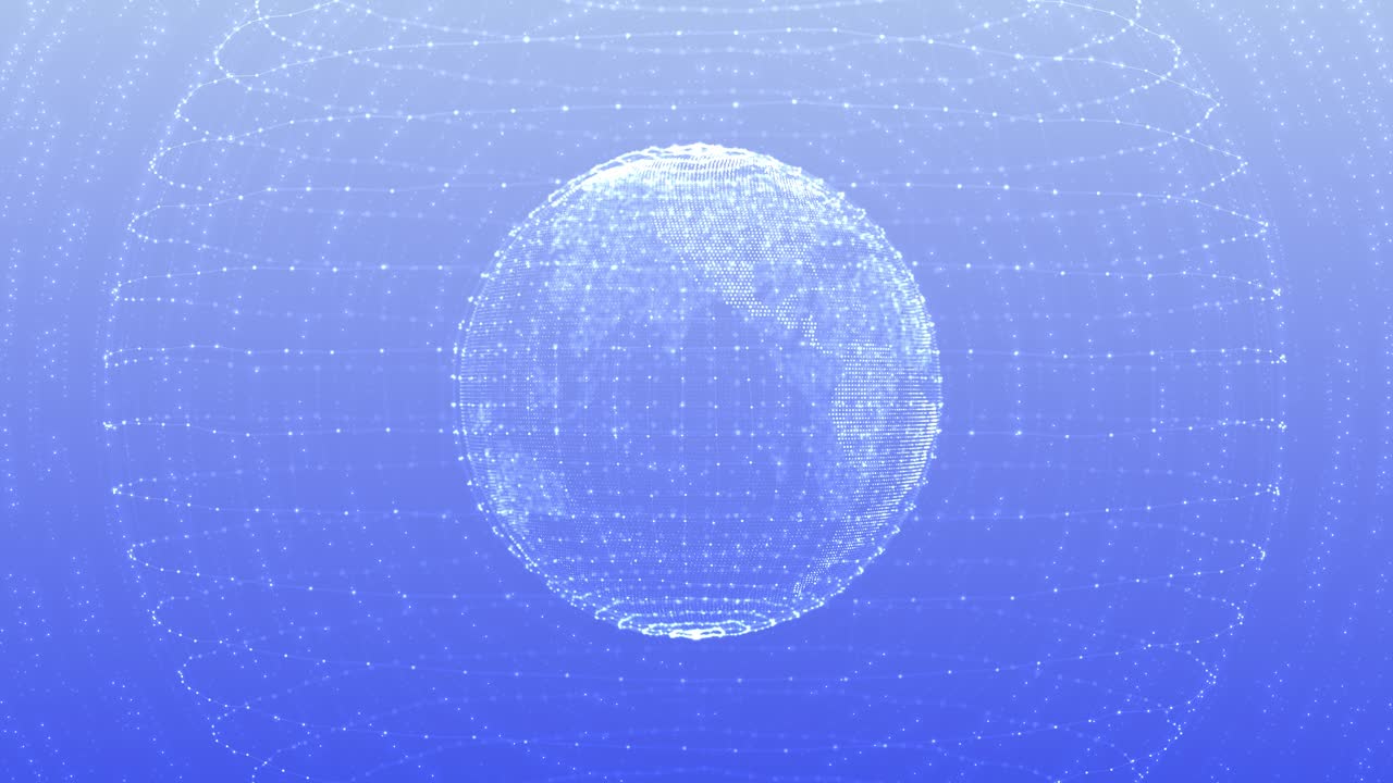 Global network concept iot internet of things information network 3d digital hud earth moving