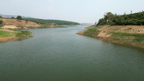 serene river landscape with boat