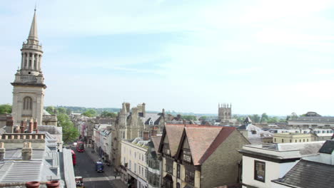 panoramic view of oxford city skyline and rooftops