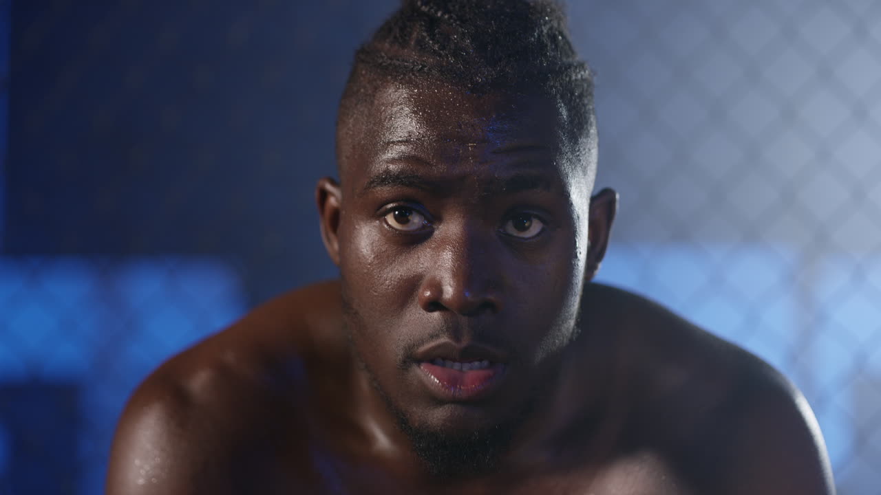 boxeador enfocado en el entrenamiento
