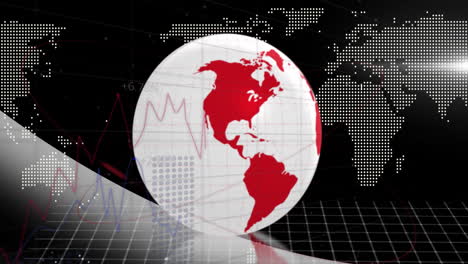 animación del globo sobre el mapa del mundo