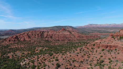 drone shot of rock formation near sedona