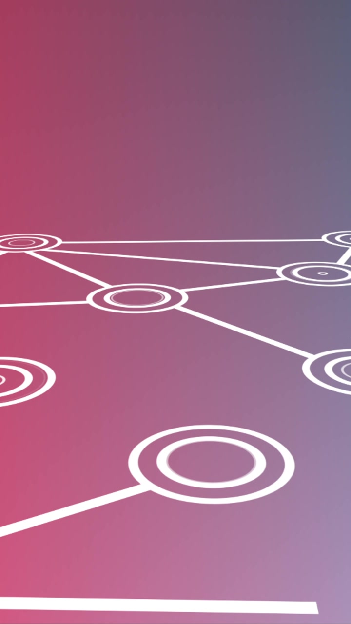 Animation of chemical structure over blue to pink background