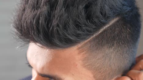 close-up of a man's stylish haircut