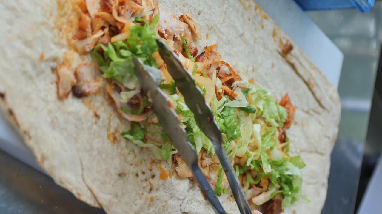 la preparación de shawarma