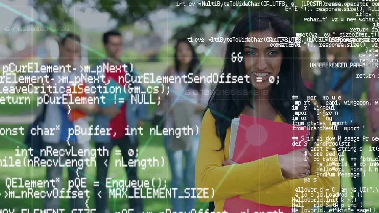 공원에서 서 있는 대학생 들 의 그룹