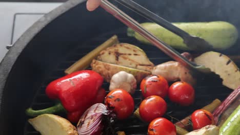 grilled vegetables on a bbq grill