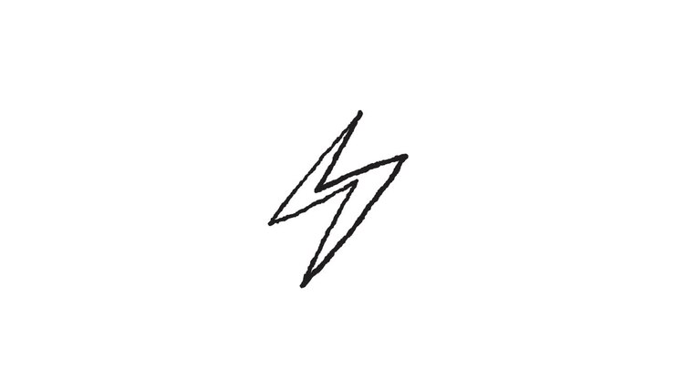 Hand-drawn lightning bolt