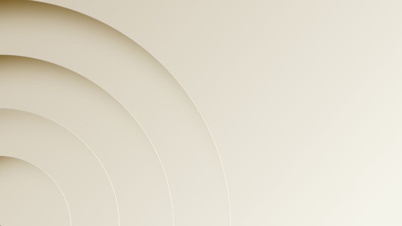 Abstract geometric 4K circle pattern template moving animation that forming patterns with shadows and gradient on beige background. Technology concept with copy space for intro use in minimal style