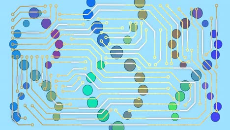 Animation-of-medical-data-processing-and-processor-socket-over-blue-background