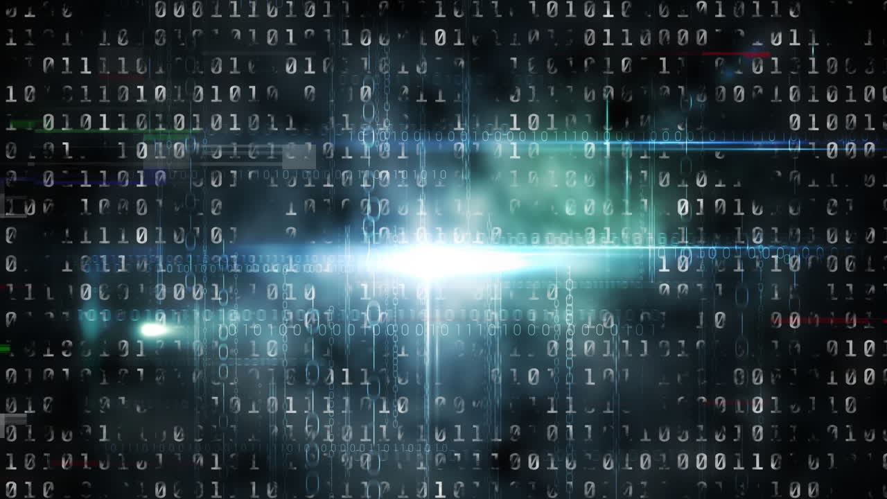 Animation of data in dark background