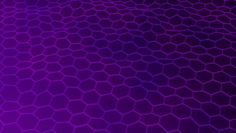 animación de video con hexágonos abstractos púrpuras, fondo ondulado geométrico.