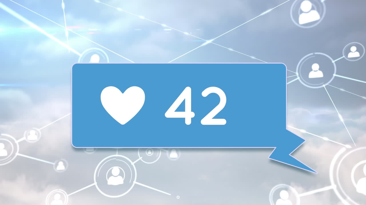 Increasing number of hearts on social media