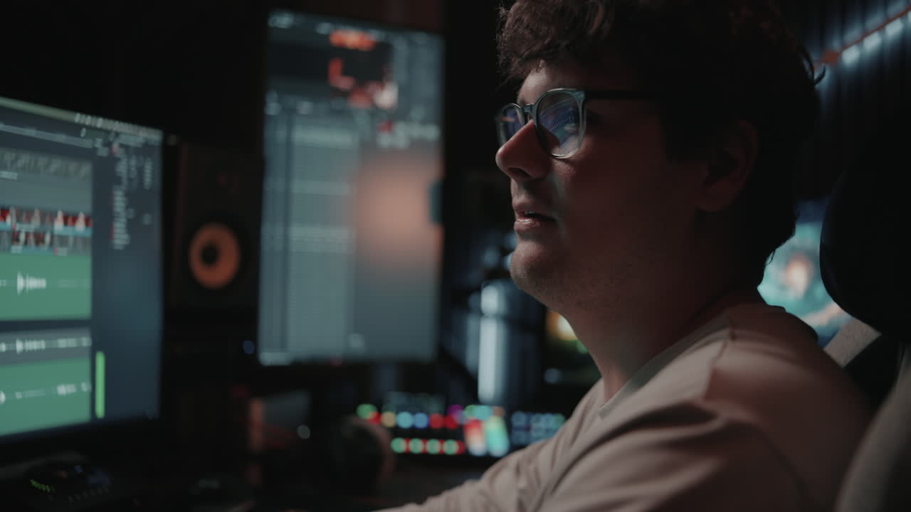 editor de video en el trabajo