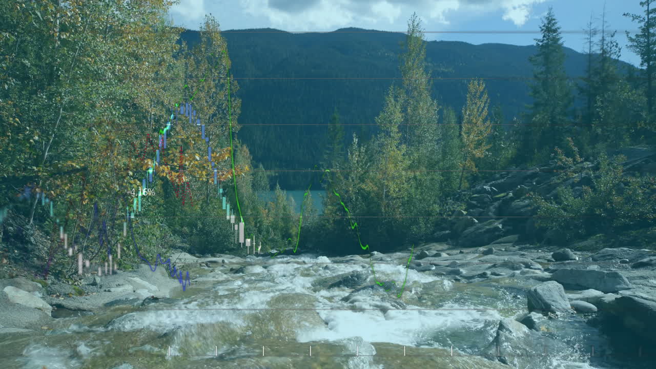 데이터 처리의 애니메이션과 풍경에 대한 다이어그램