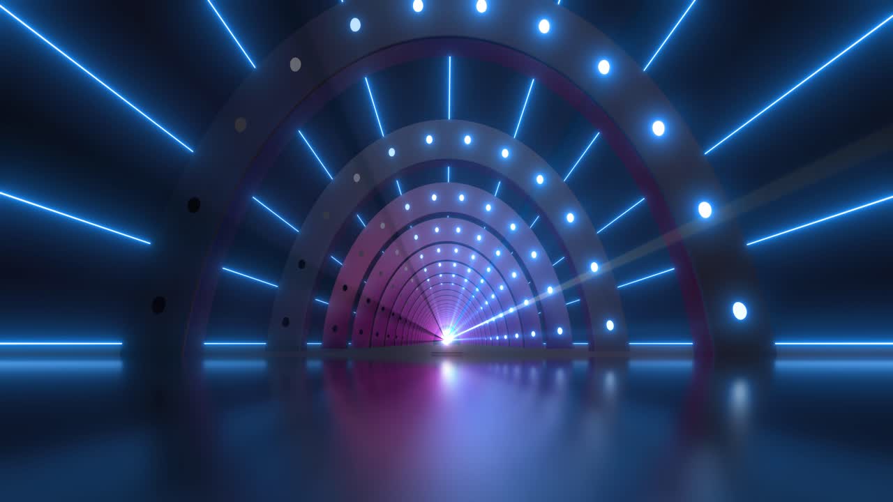 el túnel de neón 3d