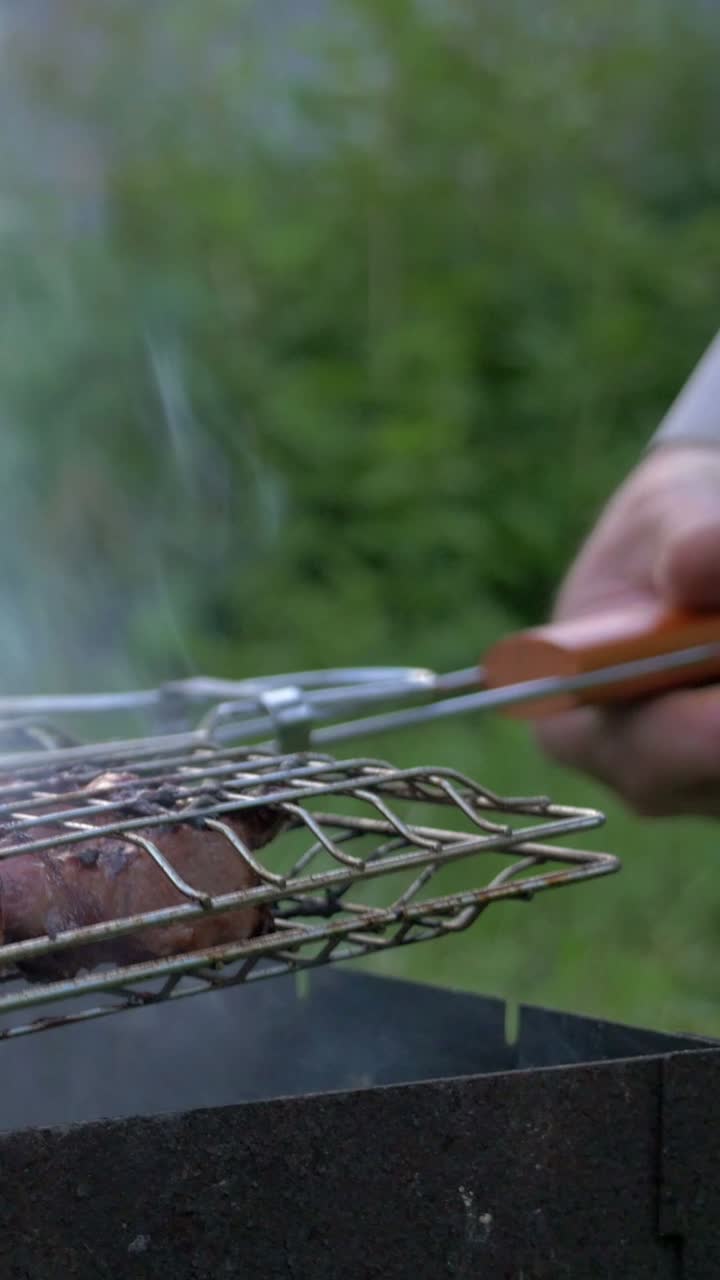 Barbecue Grill with Smoke