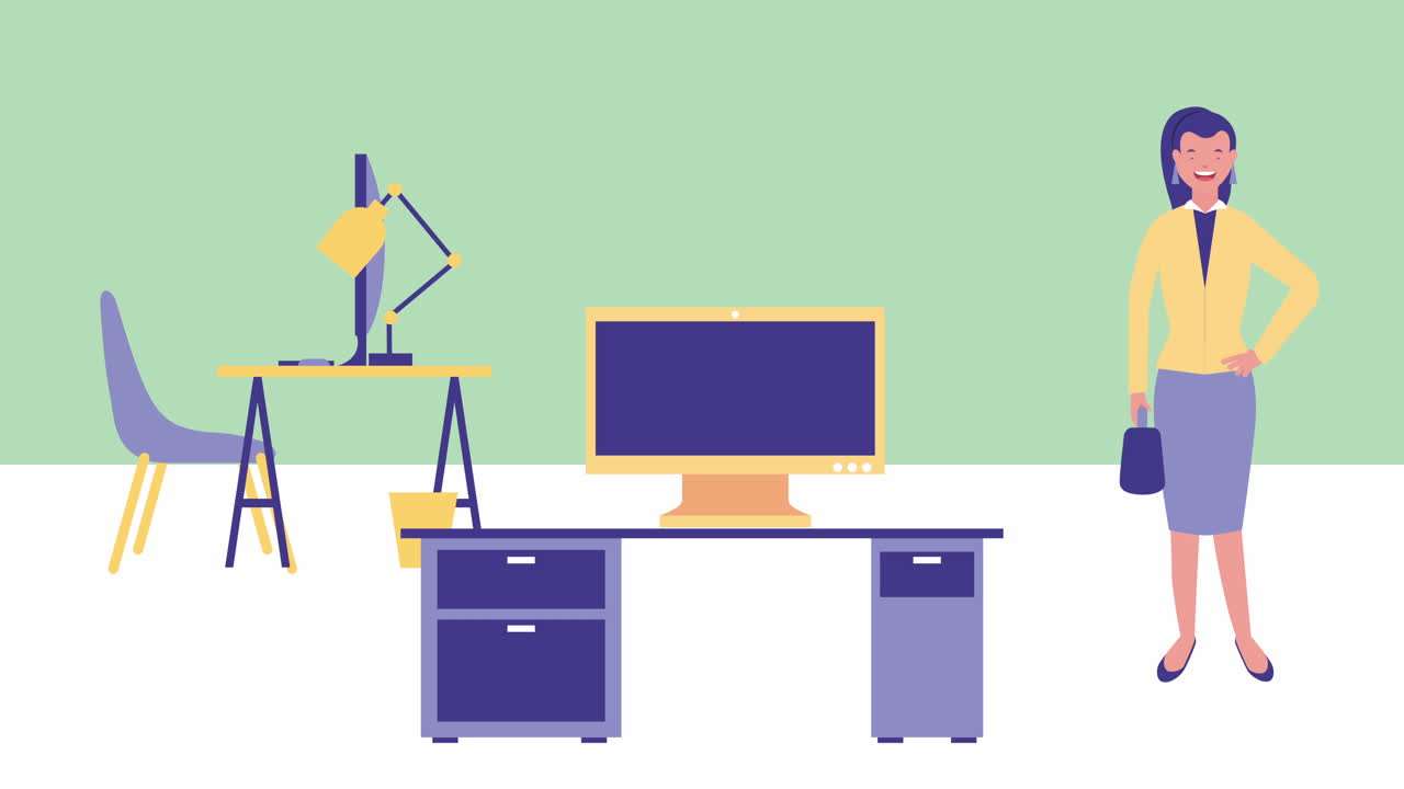 donna d'affari nell'ufficio personaggio avatar