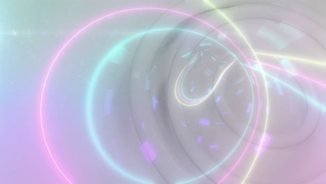 Animation-of-white-circles-over-digital-tunnel