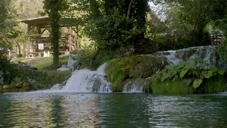 small backyard water stream in croatia