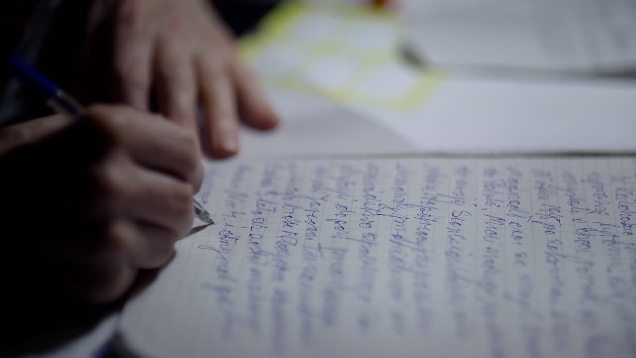 empresario senior escribiendo en papel en la mesa en la oficina 22