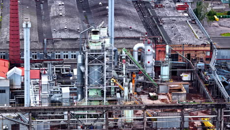 aerial view of industrial factory facility in daytime