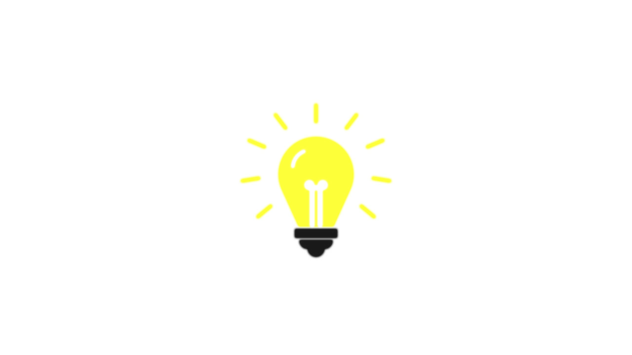 Concetto di idea con lampadina animata su sfondo bianco