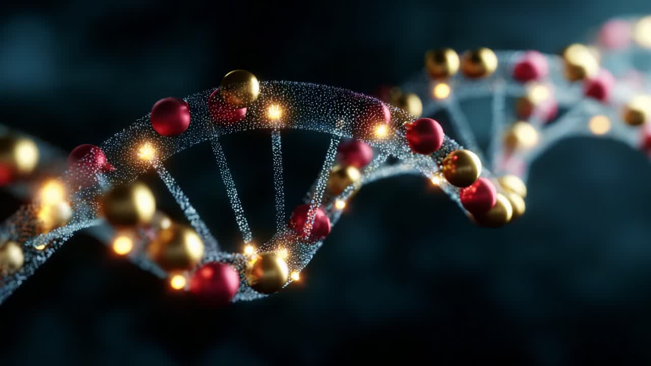 A Captivating Visualization of DNA Structure Showcasing the Complex Double Helix Configuration, Enhanced by Vibrant Colors and Textures to Represent Genetic Material and Its Intrinsic Beauty