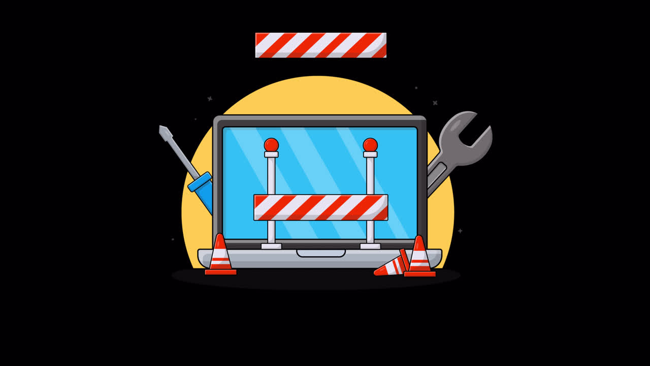 Laptop with Construction Barrier and Tools for System Maintenance