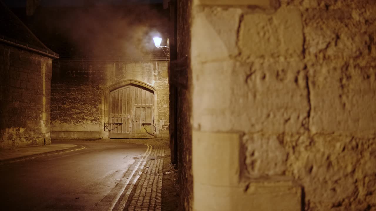 밤에 옥스퍼드의 오래된 도시, 잉글랜드, 영국