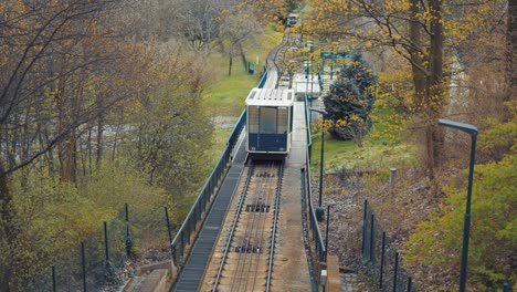 A-cable-car-goes-up-on-Petrin-Hill-Park-in-Prague