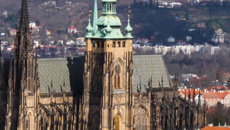 detail of saint vitus cathedral in prague, czech republic