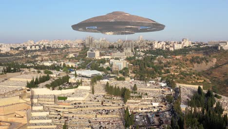 ufo hovers over jerusalem's cemetery