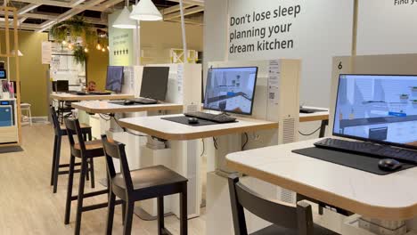 modern ikea workspace with computers and desks