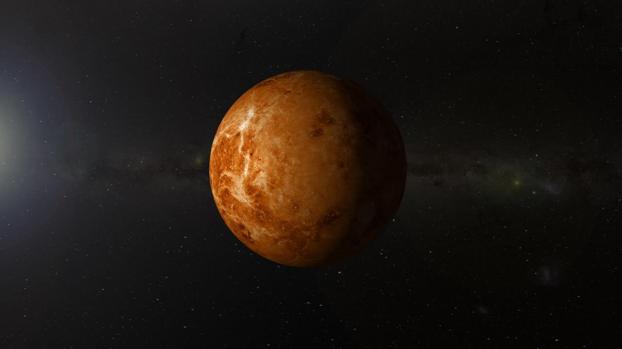 animación que muestra la lenta rotación de venus