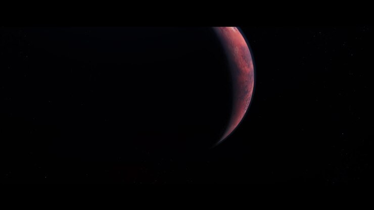 Planet Mars viewed from space