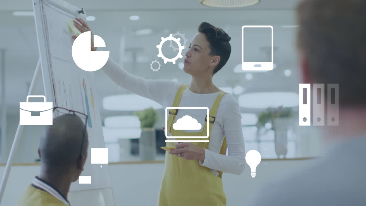 사무실에서 다양한 사업가들에 대한 금융 데이터 처리의 활성화