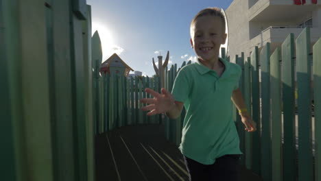 Boy-running-in-playground-maze