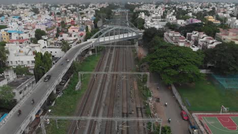 local indian train in chennai, india during the coronavirus outbreak in chennai, india