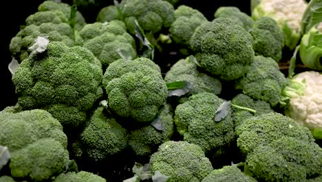a vibrant display of fresh broccoli in a gold coast supermarket, captured with natural lighting and close-up composition
