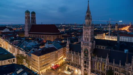 Munich-Marienplatz-Aerial-Timelapse