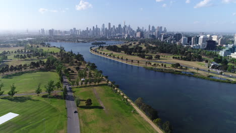 side pan of albert park, melbourne australia