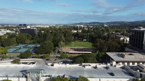 wide aerial drone view of san mateo city, california, usa