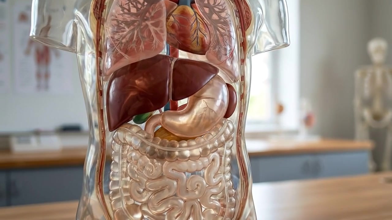 Anatomical Model of Human Torso with Internal Organs